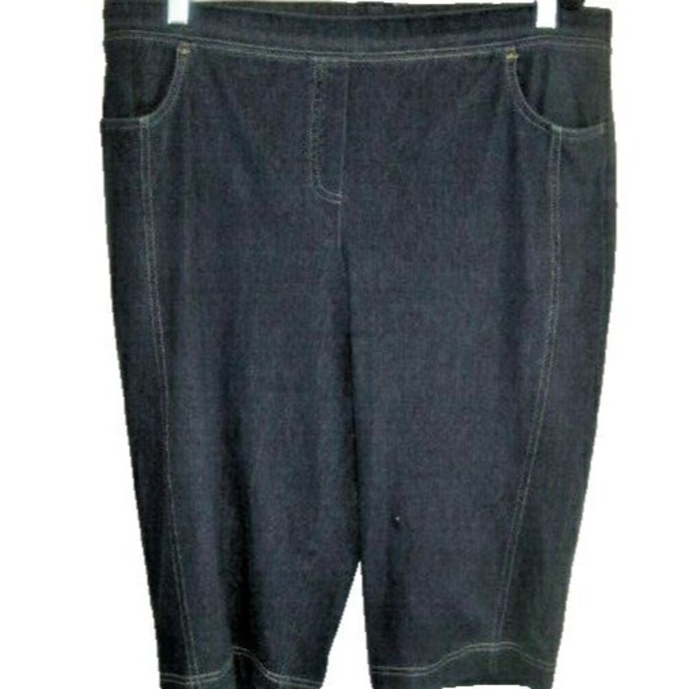 Womens Links Blue Stretch Denim Elastic Waist Shorts sz L (36x15x11R)